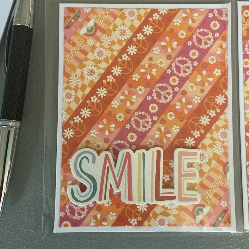 Handmade Boho Vibes Note Cards Set of 4 New In Package